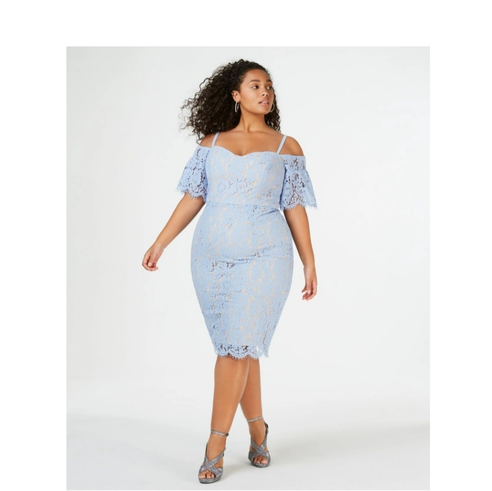 City Chic Powder Blue Lace Dress